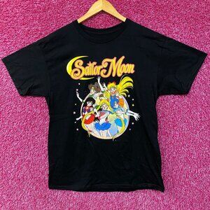 Sailor Moon Sailor Scouts Anime Series Black T-Shirt Large